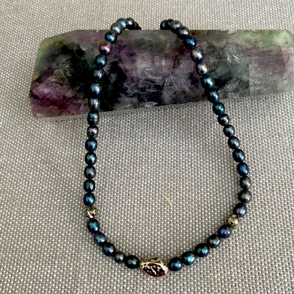 Genuine Black Fresh Water Pearl Necklace